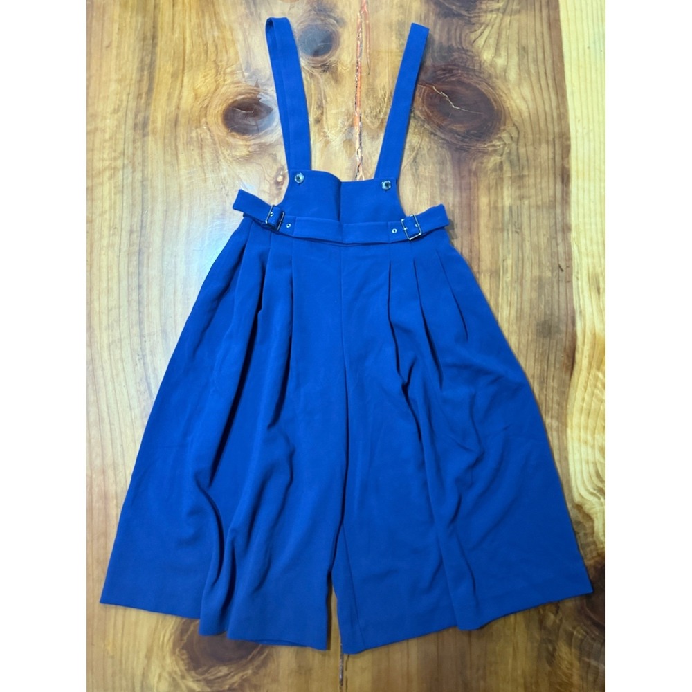 Anthropologie Maeve Wide leg Suspender Overall Jumpsuit 8  Romper Pleated F22